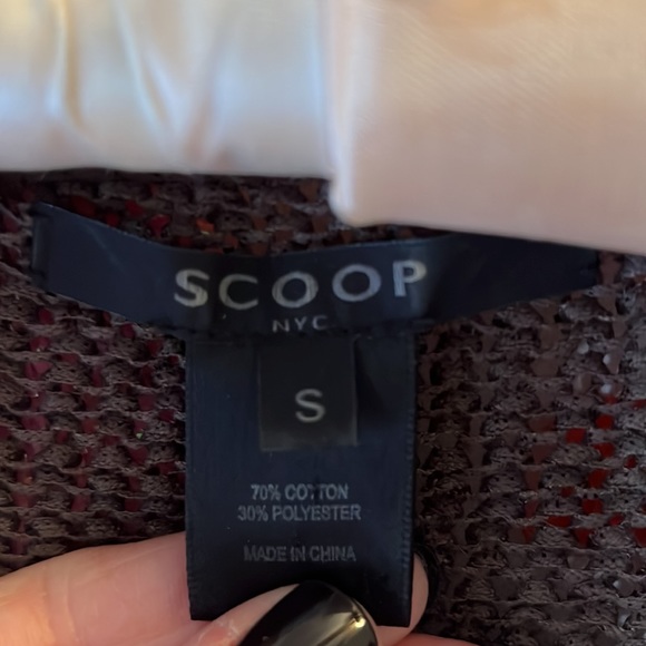 Scoop NYC dark brown cardigan with fringe Size S - Picture 2 of 7